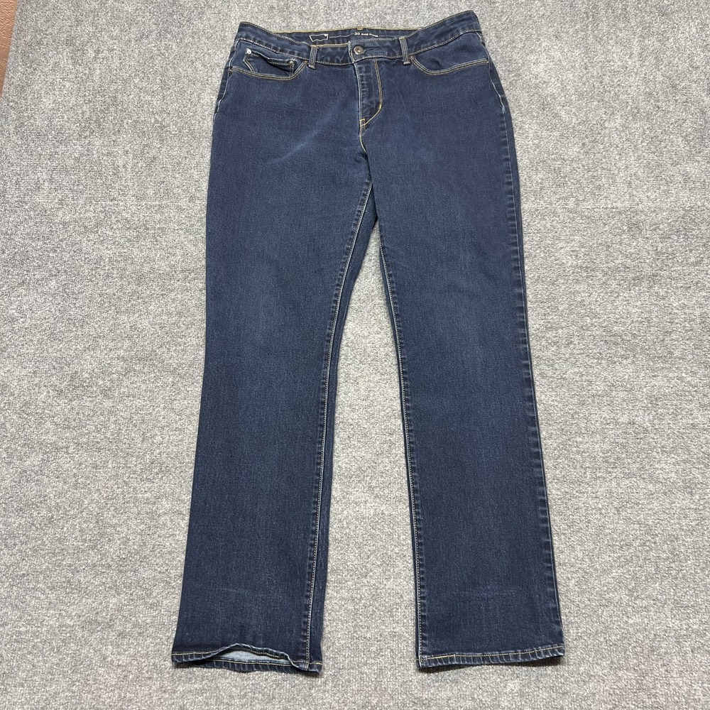 Levi's Bold Curve Straight Jeans Womens 33 Blue Dark Wash Mid Rise Stretch 33x32